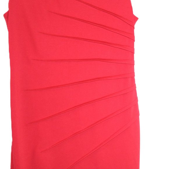 Calvin Klein Red Sunburst Dress Size 8 Office /Party - Picture 4 of 8